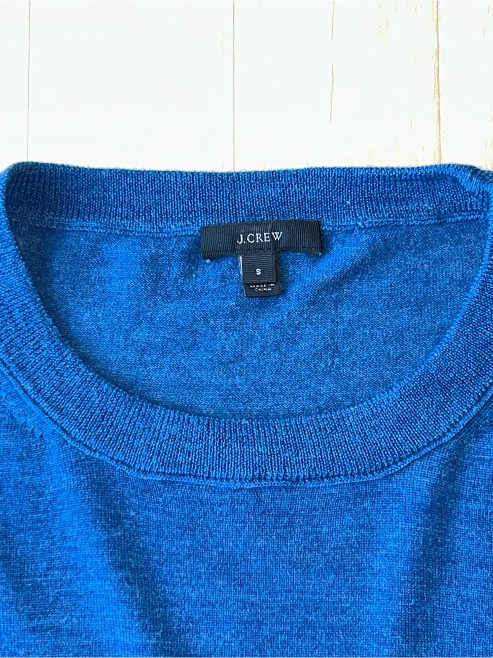 J. Crew Tippi 3/4 Length Sleeve Merino Wool Sweater in Aegean Sea Blue Small